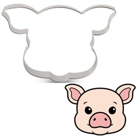 LILIAO 4.6" Pig Face Cookie Cutter Sandwich Cutters, Stainless Steel