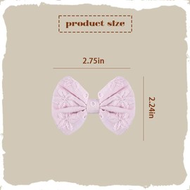 Pink Hair Bows Clips for Girls Small Bow-Knot Bows Alligator Clips Barrettes Cute Mini Pink Linen Bows for Toddlers Little Girls Hairpins Headwear for Birthday Party Festival 2 PCS