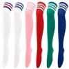 Thajaling 2 Pcs Women's Over Knee Thigh Socks,Triple Stripes High