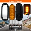 4Pcs 6.3" Oval LED Strobe Lights Amber 24 LED Trailer