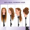 Mannequin Head Human Hair 80% Real Hair Cosmetology Mannequin Head