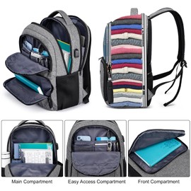 ZUBOND Backpack for Men and Women, Backpack for School Teen Boys, Business Travel Water Resistant Sturdy 17.3 Inch Laptops Back Pack with USB Charging Port, College School Computer Bag Gift