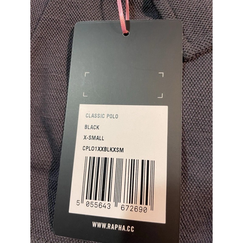 Rapha Mens CLASSIC POLO - BLACK - Sz X SMALL-NWT