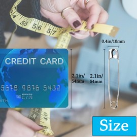 Urmspst 100PCS Small Safety Pins, 2.1 inch, Rust-Resistant Nickel Plated Steel, Sharp Edge for Clothes, Sewing, Arts & Craft, Decorative (Silver)