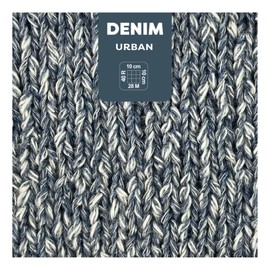 myboshi Denim, Vegan Denim Yarn, Recycled Cotton for Crochet and Knitting, 50% Recycled Denim, 50% Cotton (Organic), Label, 50 g, Ll 135 m Blue (Urban), 6 Balls
