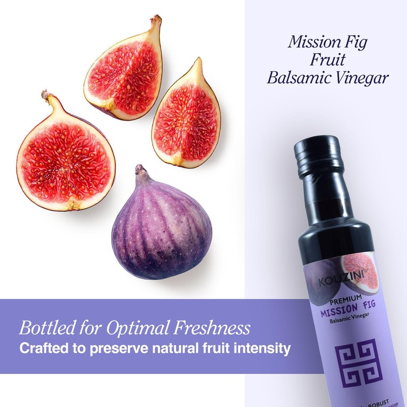 Kouzini Ultra Premium Mission Fig Fruit Balsamic Vinegar, Aged Balsamic