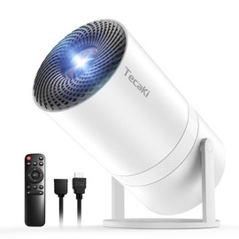 Mini Portable Projector with WiFi and Bluetooth,Support Movie Projector 1080P HD,Auto Keystone Correction,180° Rotatable,Compatible with TV Stick, HDMI, USB, Smartphone, Laptop (White 1)