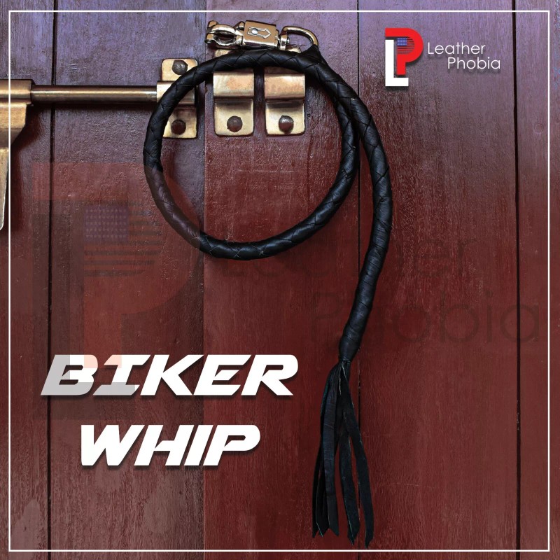 Leather Phobia 36" Leather Motorcycle Get Back Whip for Handlebar