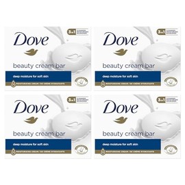 Dove Original 3-in-1 Beauty Cream Bar Cleanses, Moisturises and Nourishes, Sulphate Free Bath Soap for Soft and Smooth Skin, Suitable for Daily Use, 4 x 90g