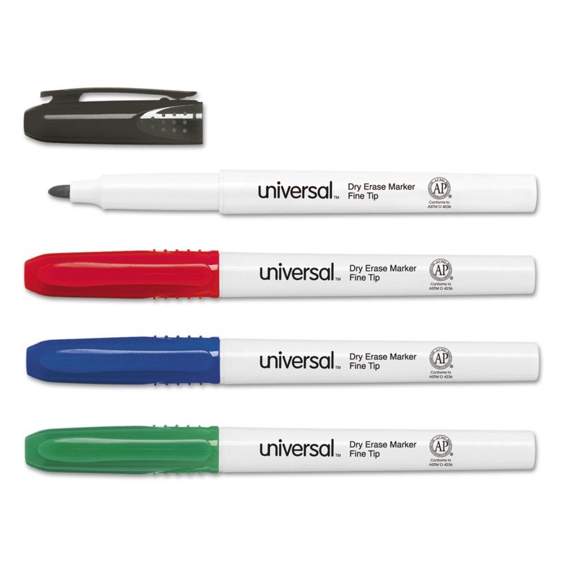 Universal Pen Style Dry Erase Marker, Fine Bullet Tip, Assorted