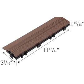 Design House Straight Edge Trim for Square Deck Tiles, Covers 6 Square Feet, Russet Canyon, 4-Pack
