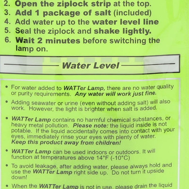 LED Foldable Salt Water Lamp Outdoor Camping Folding 3LED No