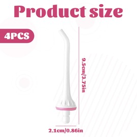 4PCS Water Flosser Replacement Tips - Compatible with Hangsun/Waterpik/Nicwell/COSLUS/Mospro/Zerhunt - Oral Irrigator Jet Nozzles for Effective Cleaning (White)