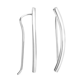 Sofia Milani 20520 women's earrings ear clamps, arch, silver.