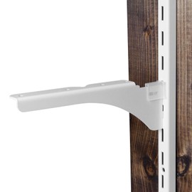 Waki Sangyo WPS019 Pillar Shelf Series Shelf Bracket, for Two(2) 1x4 Planks, Right-Side, White