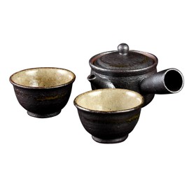 Yamasho Pottery Shigaraki Ware Sumi-iro Futari Tea Pot Sum-3