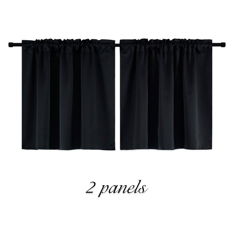 DONREN 36 Inch Length Curtains- 2 Panels Blackout Thermal Insulating