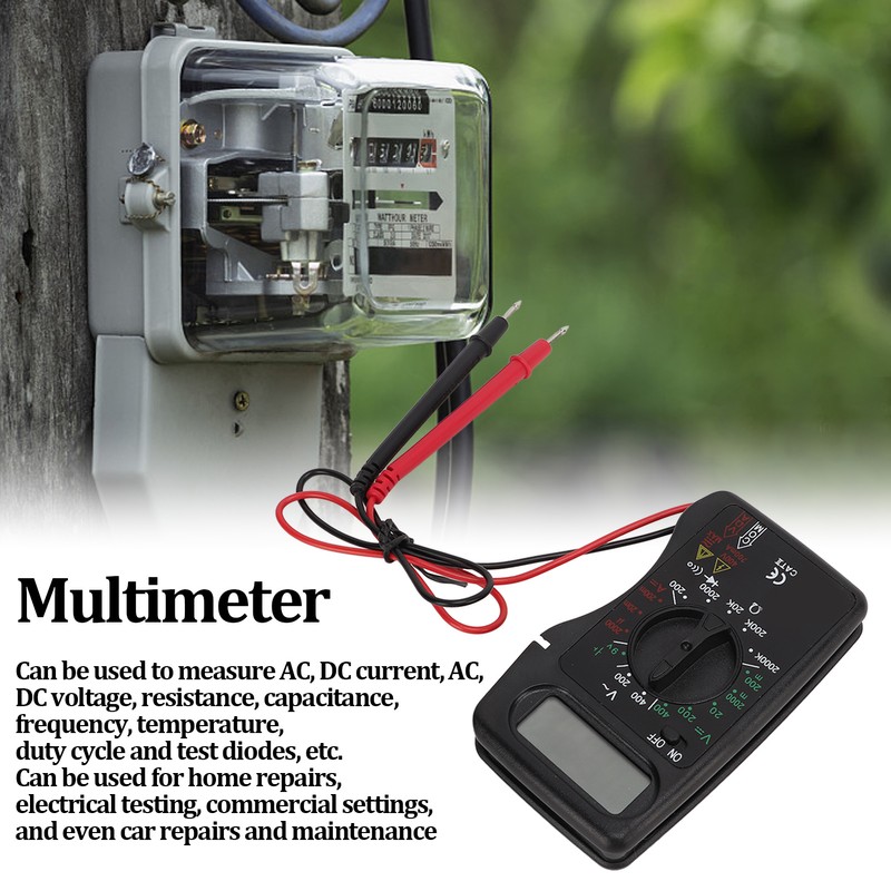 Digital Multimeter Multi Tests Rubber Protective Case Small Portable Auto