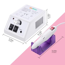 Nail Drill Machine Electric Nail File Drill Set Kit 20000RPM Cadrim Electric Nail Drill Sanding Bands Low Noise Vibration Acrylic Nails Gel Nail Art Polisher Sets Glazing Manicure Grinder Tool - White