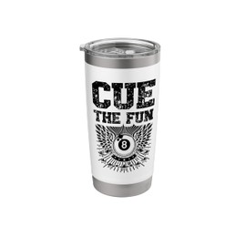 Cue The Fun Billiard Cue Pool Snooker Stainless Steel Insulated Tumbler