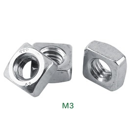 CYSFETENA 100 M3 Nut with Four Sides, Square Nut Made of 304 Stainless Steel, Metric Nuts Set with High Loosening Strength for Industrial Machinery and Electrical Devices