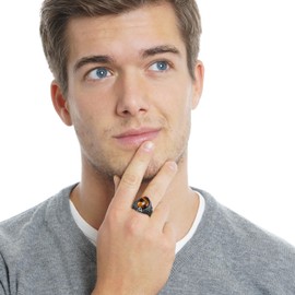 Oidea Vintage Tiger Eye Men's Rings: Retro Large Oval Stone Rings Stainless Steel Thumb Pinky Ring Cocktail Party Biker Signet Rings Band Jewelry Gifts Size 13