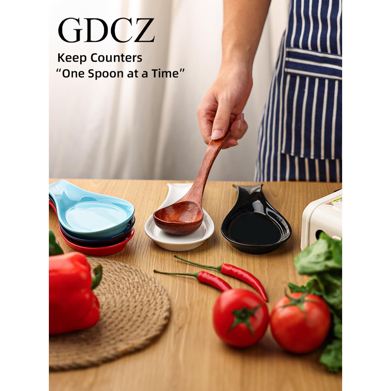 GDCZ Porcelain Spoon Rest - Large Spoon Holder Utensil Rest