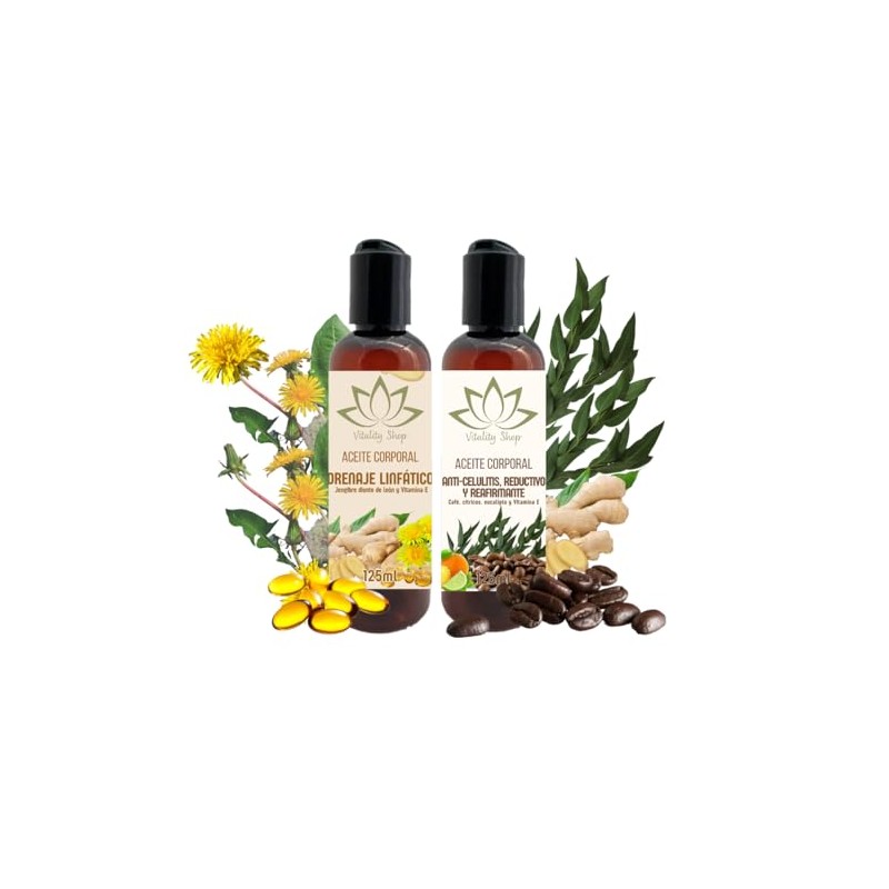 Dúo De Aceites Orgánicos Para Masaje Corporal Con Vitamina E