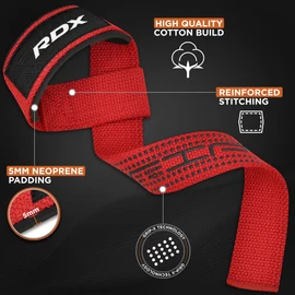 RDX Lifting Straps Strength Training Lifting Straps, 60 cm Long Professional Gym Bodybuilding Deadlift Weight Lifting Accessories, 5 mm Padded Wrist Protection Handle, Fitness Powerlifting Deadlift