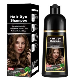 lymznus Champú Tinte Instantáneo Castaño Claro 3 En 1, Champú Colorante De Café Herbal Para Hombres Y Mujeres, Tinte Castaño Claro De Larga Duración  