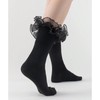 Soft Women Big Ruffle Ankle Socks Double Lace Frilly Dress