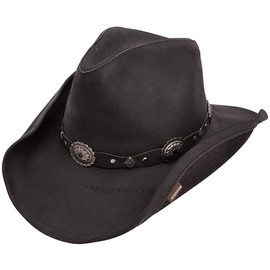 Stetson Men's Roxbury Shapeable Leather Cowboy Western Hat, Black, X-Large