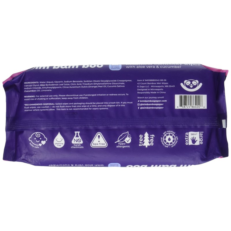 Bim Bam Boo Flushable Wipes 42 ct, 42 CT