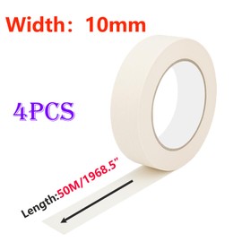 Qrity 4 Stück Abdeckband, 10mm x 50m, Malerkrepp Abdeckband, Malerkrepp für Malerarbeiten und Dekoration