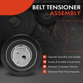 A-Premium Belt Tensioner Assembly with Pulley Compatible with Volkswagen Jetta 1999-2003, Golf 1999-2004, Beetle 1998-2003, 1.9L