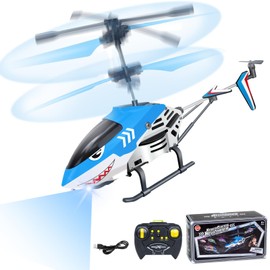 YongnKids Remote Control Helicopter, Flying Toys for Boys Age 6 7 8 + Year Old Birthday Gifts with Gyro & LED Light for Beginner Kids Adults Indoor (Shark Helicopter)
