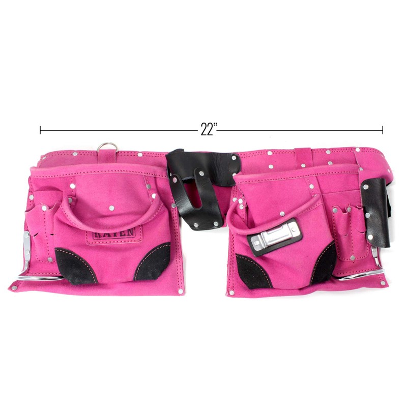 9 Pocket Tool Belt Heavy Duty Suede Leather Fits Hammer