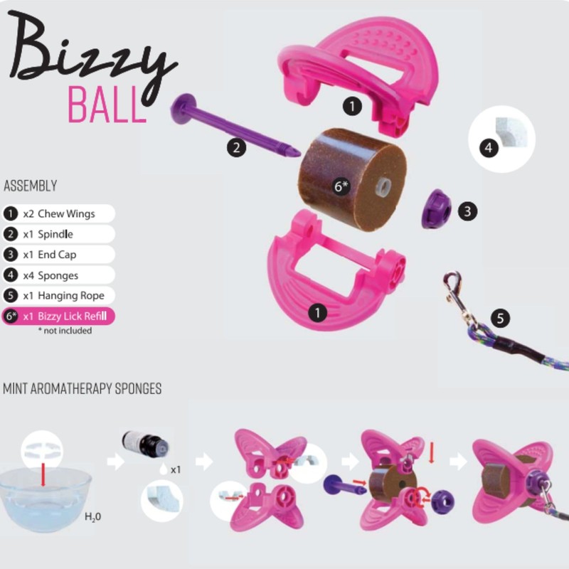 Bizzy Ball Horse Toy Pink | Bizzy Lick Holder, Reduce