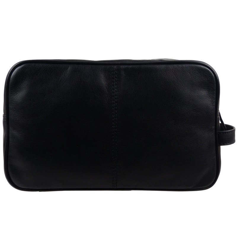Oakridge Leather Mens Washbag - Black
