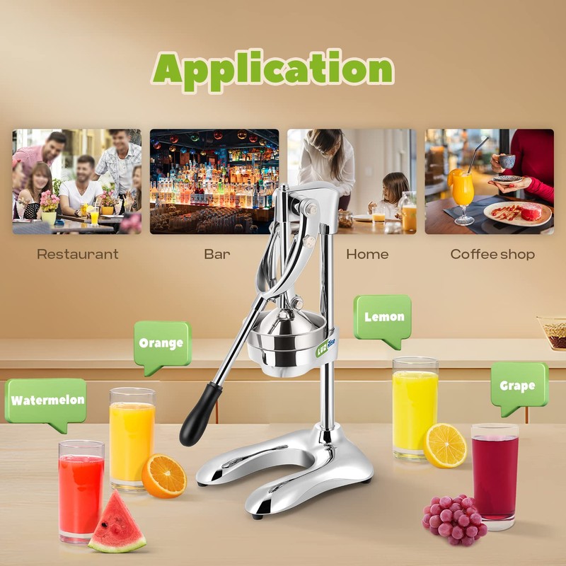 Luzrise Manual Juicer Hand Press Professional Citrus Juicer Countertop Metal