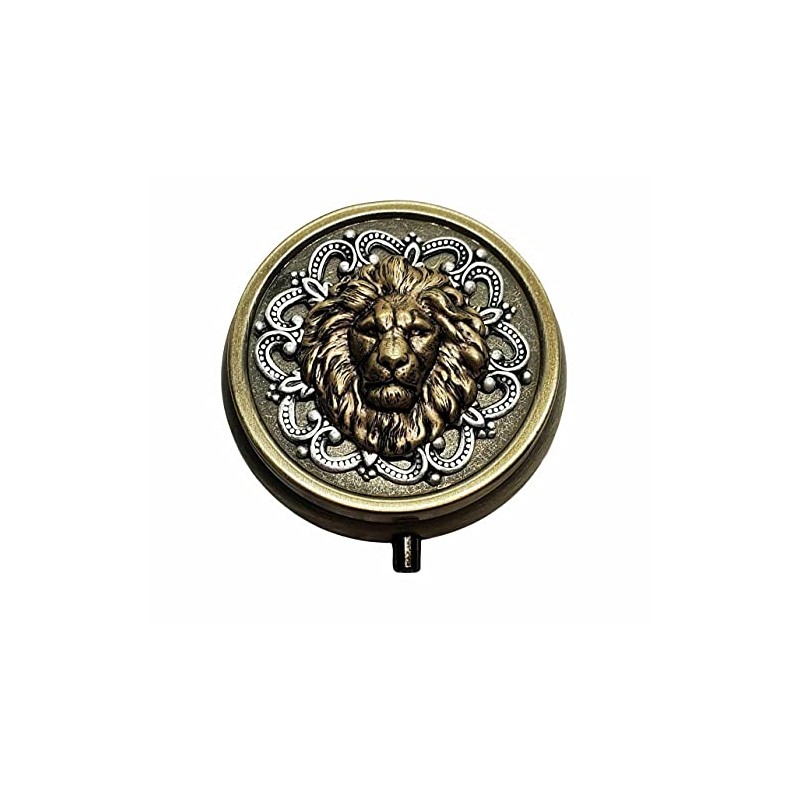 Handmade Bronze Lion Pill Box