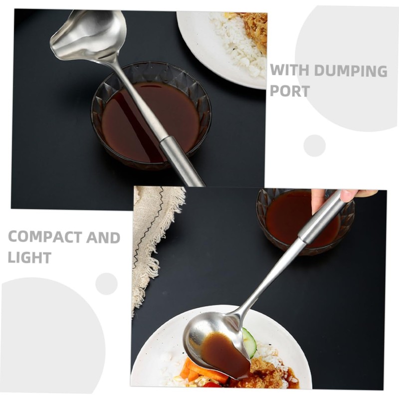 Zerodeko Mini Stainless Steel Ladle for Soup Gravy Spoon with