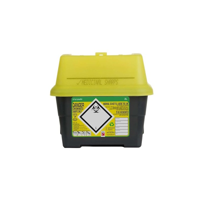 Lyall Willis Sharps Bin 2L Grey Eco freindly - Yellow
