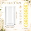 Dinifee 6 Pack Glass Cylindrical Vases with 20 LED Lights