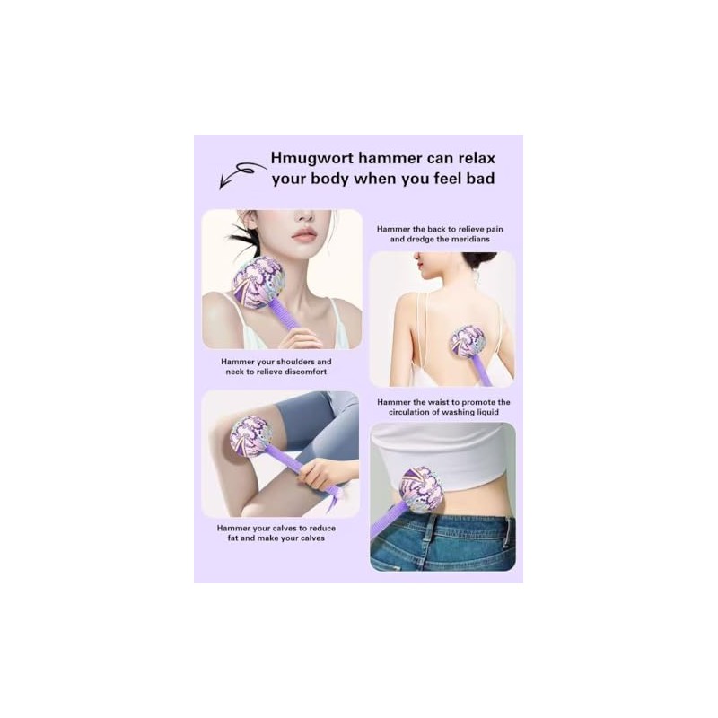 Manual Wormwood Massage Hammer for Back Pain Relief - 12.5