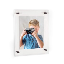 ArtToFrames Floating Acrylic Frame for Pictures Up to 16x20 inches (Full Frame is 20x24) with Black Standoff Wall Mount Hardware, Acrylic-109-16x20-72