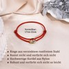 QianSiLi Three Tone Red Lucky Bracelet with Ring Bracelet for