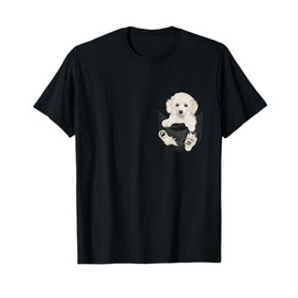 Dog Lovers Gifts White Poodle In Pocket Funny Dog Face T-Shirt