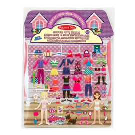 Melissa & Doug Set de juego de calcomanías esponjosas, de Vestir (libro de actividades reutilizable, 76 calcomanías, genial para viajes)