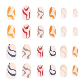 FRCOLOR Fake Nails of Artful Press Fingernails for Unique Manicure Designs Easy Application Removal for Home Salon Use